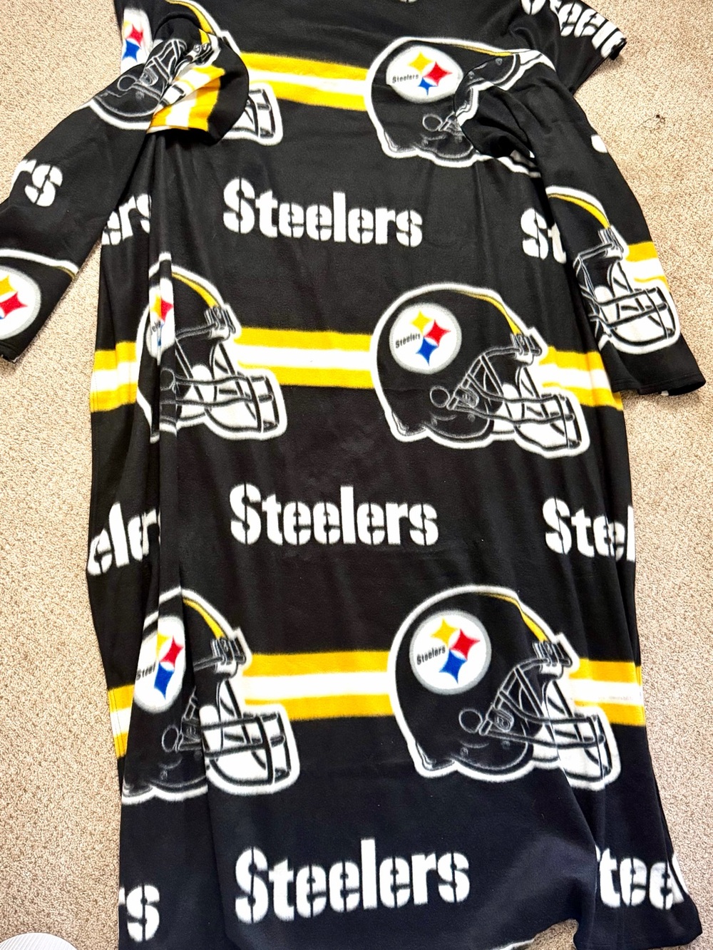 Pittsburgh Steelers Black & Yellow Fleece Snuggie Blanket